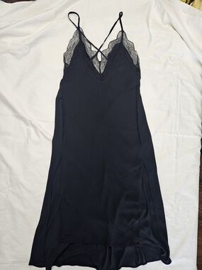 Victoria's Secret Black Lace-Trim Slip Chemise